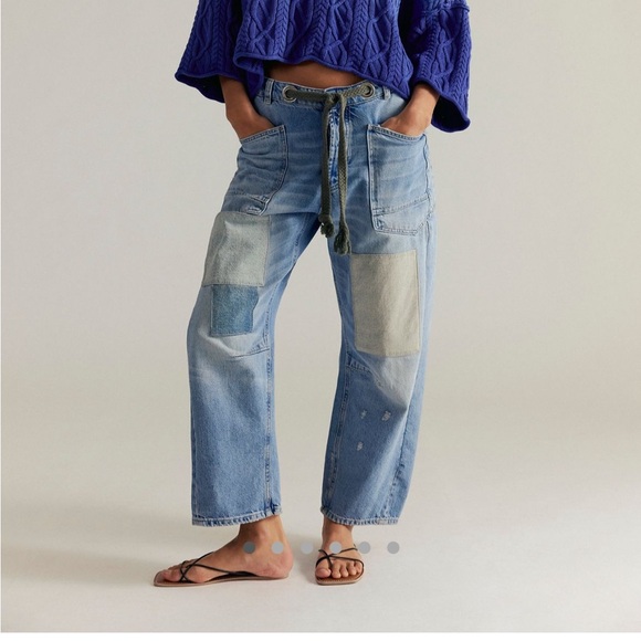 We The Free - Free People Moxie Pull-On Barrel Jeans - Size 30 - Picture 6 of 7